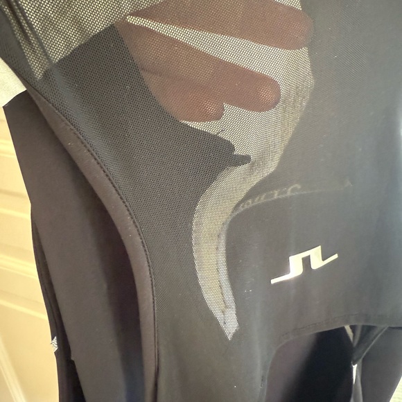 J.Lindeberg Black golf dress with contrast, white trim, and zipper Detail - Picture 11 of 11